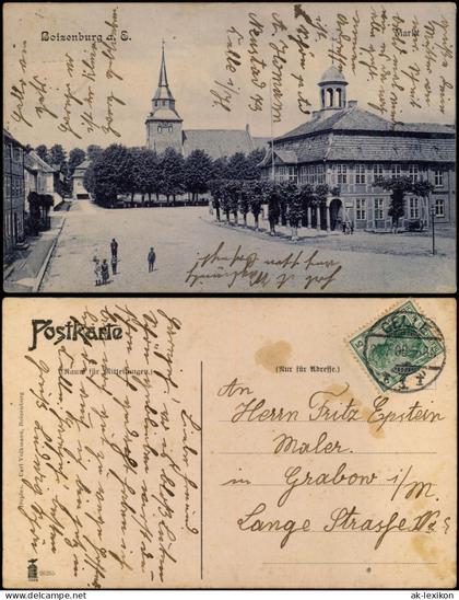 Ansichtskarte Boizenburg (Elbe) Marktplatz 1908