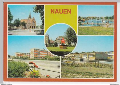 (102192) AK Nauen, Mehrbildkarte 1988