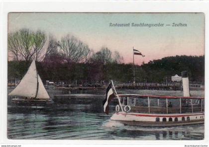 39001025 - Zeuthen. Abgebildet ist eine Ansicht vom Restaurant Rauchfangwerder mit dem See. Postalisch befoerdert mit M