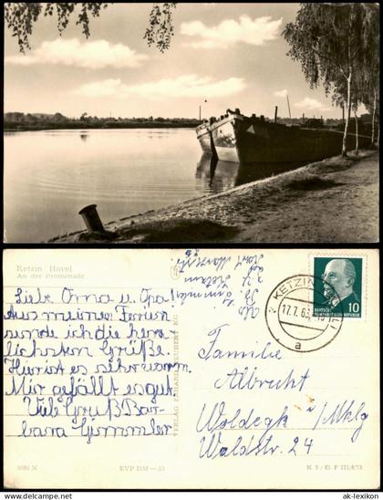 Ansichtskarte Ketzin Havel Partie An der Promenade, DDR AK 1963