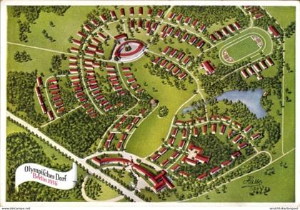Artiste CPA Hasse, Elstal Wustermark Brandenburg, Olympisches Dorf, Olympia 1936