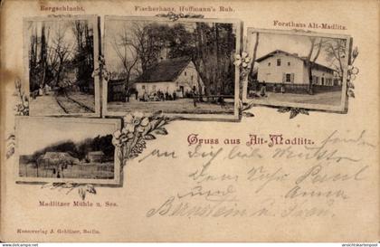 CPA Alt Madlitz Wilmersdorf Briesen Mark, Forsthaus, Bergschlucht, Madlitzer Mühle, Fischerhaus