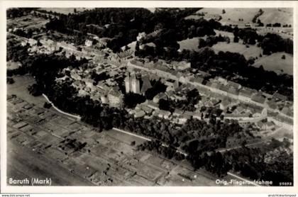 CPA Baruth in der Mark, Luftaufnahme von Häuser, Bäume, Straßen, keine Personen