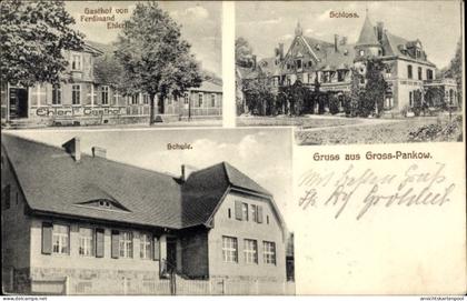 CPA Groß Pankow Prignitz, Schloss, Schule, Gasthof