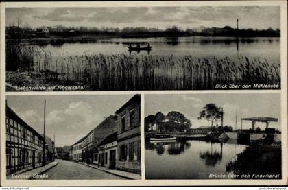 CPA Liebenwalde in Brandenburg, Berliner Straße, Finowkanal, Mühlensee