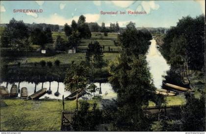 CPA Raddusch Vetschau im Spreewald, Spreelauf und Umgebung