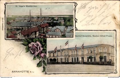 CPA Särchen Annahütte Schipkau in der Niederlausitz, H. Heyes Glasfabriken, Gasthof Annahütte