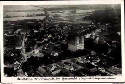 CPA Straupitz im Spreewald, Blick auf den Ort, Fliegeraufnahme