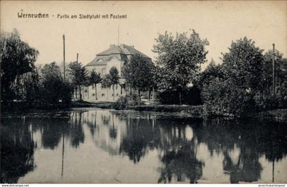 CPA Werneuchen im Kreis Barnim, am Stadtpfuhl mit Postamt