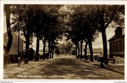 CPA Werneuchen im Kreis Barnim, Straßenpartie, Bäume