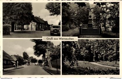 CPA Werneuchen im Kreis Barnim, Straßenpartie, Kriegerdenkmal