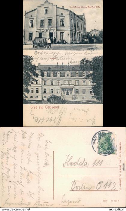 Gerswalde 2B Gasthaus zum Löwen und Schloss Uckermarck Lychen Prenzlau 1913