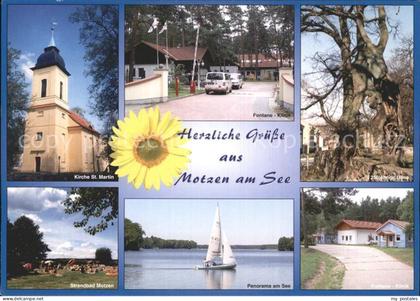 Motzen Mittenwalde Mark Fontane Klinik Kirche 250jaehrige Ulme See Segelboot Str