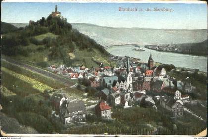 Braubach Rhein Braubach Burg ungelaufen ca. 1920