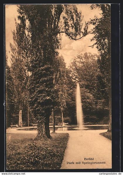 AK Brühl / Rheinl., Park mit Springbrunnen