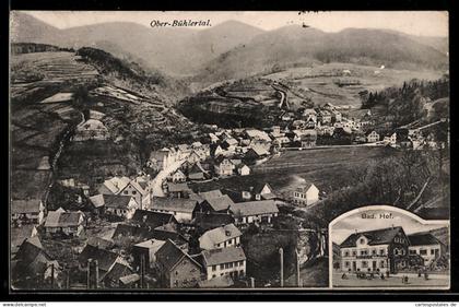 AK Bühlertal, Ansicht von Ober-Bühlertal, Gasthaus Bad. Hof.