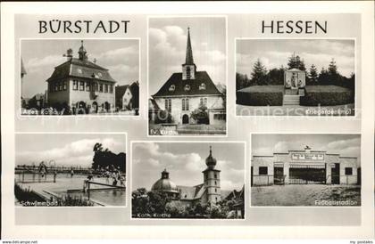 Buerstadt Fussballstadion Kriegerdenkmal Rathaus Schwimmbad