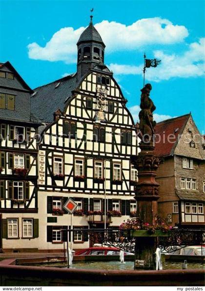 Butzbach Brunnen Marktplatz Rathaus Fachwerkhaeuser
