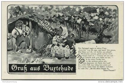 Gruss aus Buxtehude - Swinegel und Has - Verlag M. Glückstadt & Münden Hamburg