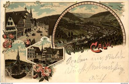 Gruss aus Calw - Litho