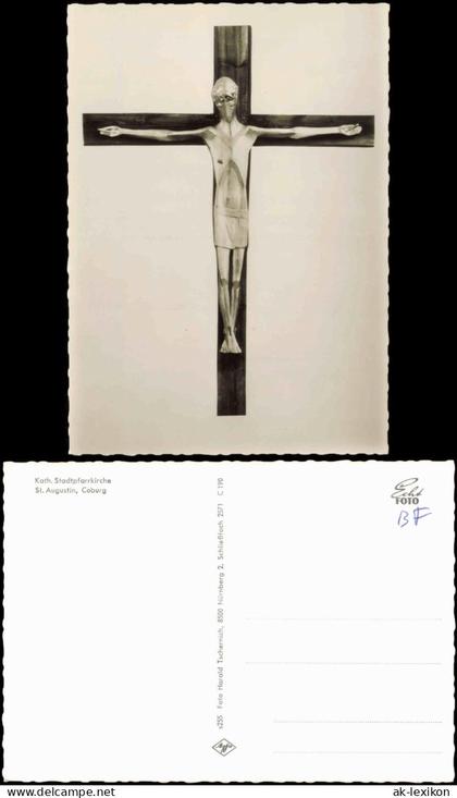 Coburg Kreuz Innenansicht Kath. Stadtpfarrkirche St. Augustin 1960