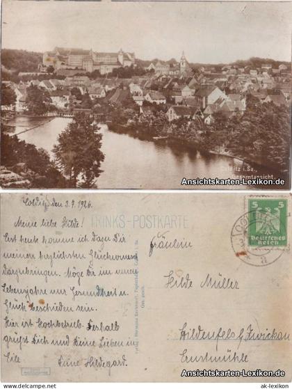 Ansichtskarte Colditz Gesamtansicht - Foto AK 1926