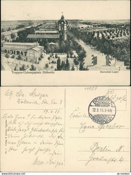 Ansichtskarte Dallgow-Döberitz Truppenübungsplatz - Baracken-Lager 1915