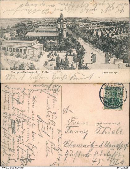Ansichtskarte Dallgow-Döberitz Truppenübungsplatz Barackenlager 1913