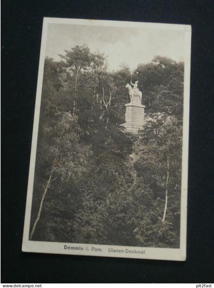 Ulanen-Denkmal Demmin i. Mecklenburg , 1934 , Pommern , Ansichtskarte , AK , CPA !!
