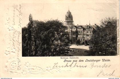 Detmold, Schloß Detmold, Prägekarte, 1903