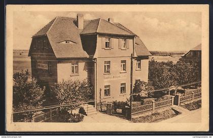 AK Doberschau /Bautzen, Restaurant-Konditorei Fleckl aus der Vogelschau, mit Blick ins Land