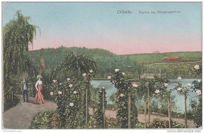 AK Döbeln Partie im Bürgergarten Park ? Restaurant  Gasthaus ? See Leute Friedrichstrasse Sonnenstrasse Südstrasse