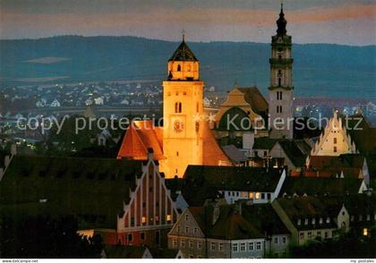 Donauwoerth Bayern Beleuchtete Kirche