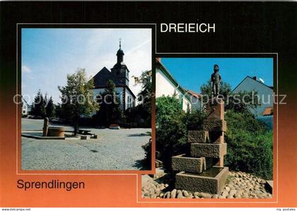 Sprendlingen-Dreieich Lindenplatz Albertuskirche Hooschebaabrunnen