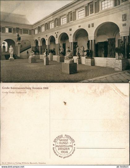 Ansichtskarte Dresden Große Kunstausstellung Große Halle: Teilansicht 1908