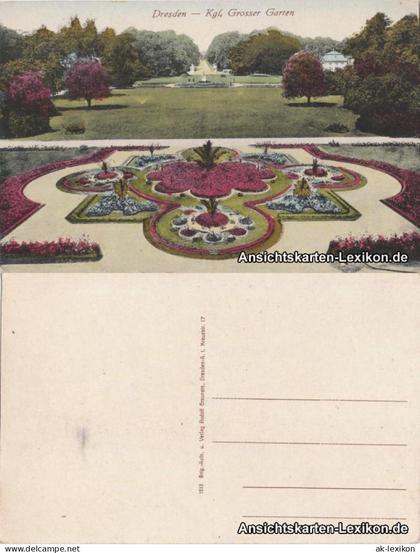 Ansichtskarte Seevorstadt-Ost/Großer Garten-Dresden Kgl. Grosser Garten 1916