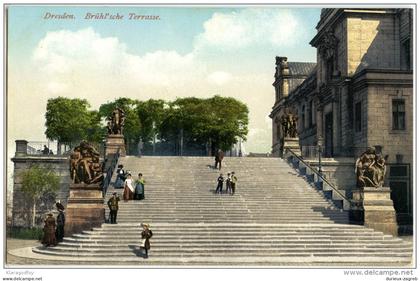 Dresden - Bruhl'sche Terrasse old postcard not travelled bb160201