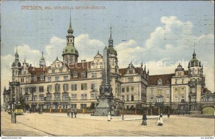 DRESDEN Elbe Kgl Schloss und Wettin Obelisk