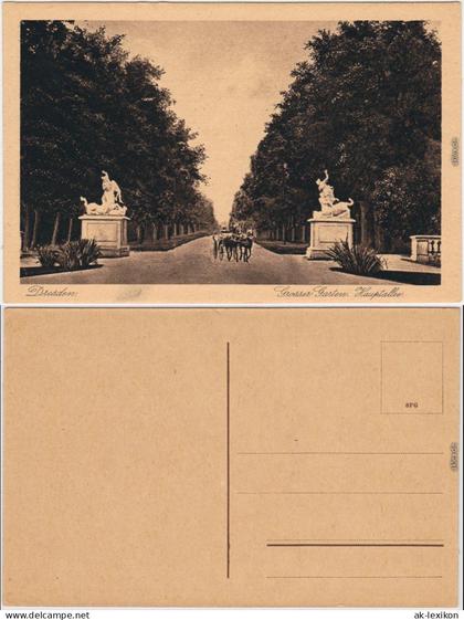 Dresden Großer Garten Hauptallee beim Palais mit Kutsche 1900