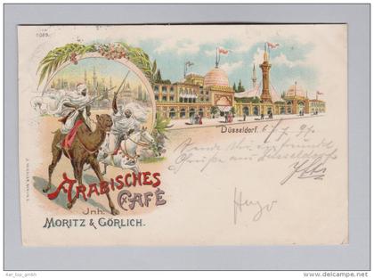 AK DE NO-WE Düsseldorf 1897-07-06 Düsseldorf Austellung   "Arabisches Café"  Litho J. Miesler #5088