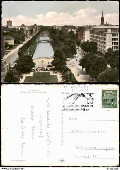 Ansichtskarte Düsseldorf Königsallee - Colorfotokarte 1956