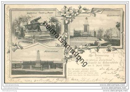 Eckernförde - Erinnerung an die 50 jährige Jubelfeier der Schlacht bei Eckernförde 1899 - Grabdenkmal Theodor von Peuser