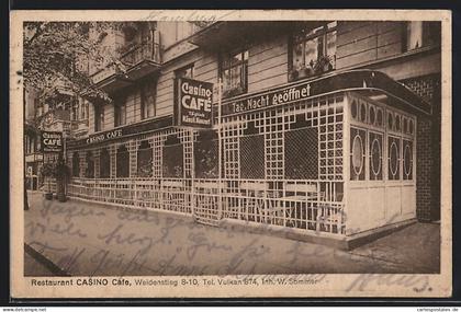 AK Hamburg-Eimsbüttel, Restaurant Casino-Cafe, Weidenstieg 8-10, Inh. W. Sommer