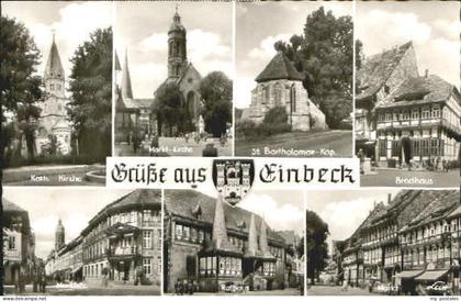 Einbeck Niedersachsen Einbeck Kirche Rathaus Markt x 1957