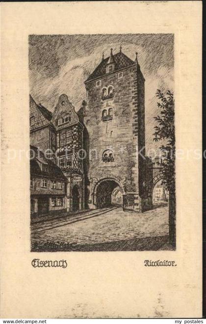42459090 Eisenach Thueringen Nicolaitor Federzeichnung Eisenach