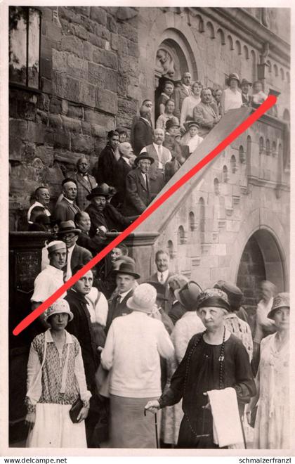 Foto AK Wartburg 1929 Tour Reisegruppe Treppe a Eisenach Wolfsburg Unkeroda Mosbach Ruhla Wutha Farnroda Marksuhl Erfurt