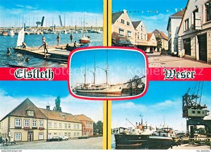 Elsfleth Wesermarsch Niedersachsen Jachthafen Strassenpartie Gaststaette Fischku