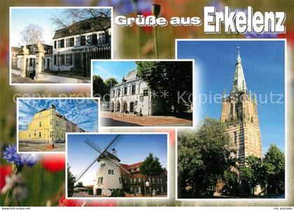 Erkelenz Teilansichten Windmuehle Kirche