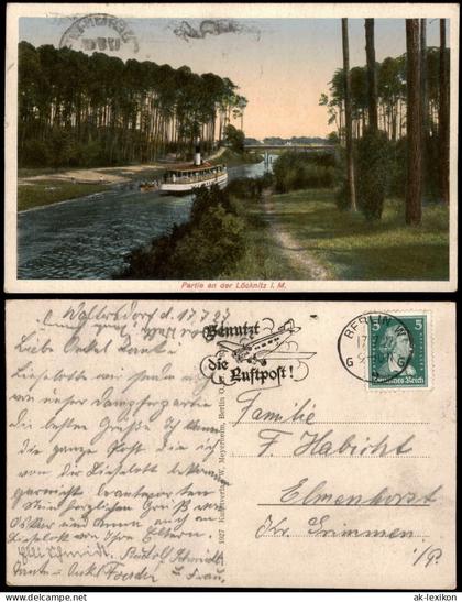 Ansichtskarte Erkner Partie an der Löcknitz - Dampfer 1927