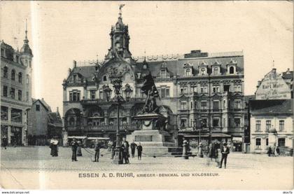 CPA AK Essen Krieger Denkmal u. Kolosseum GERMANY (1151235)